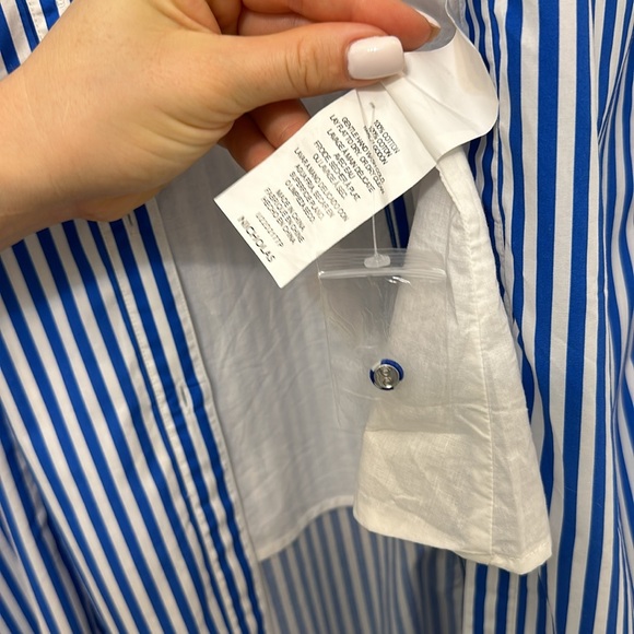 Nicholas striped cotton maxi summer dress blue US size 4 small - Picture 14 of 15